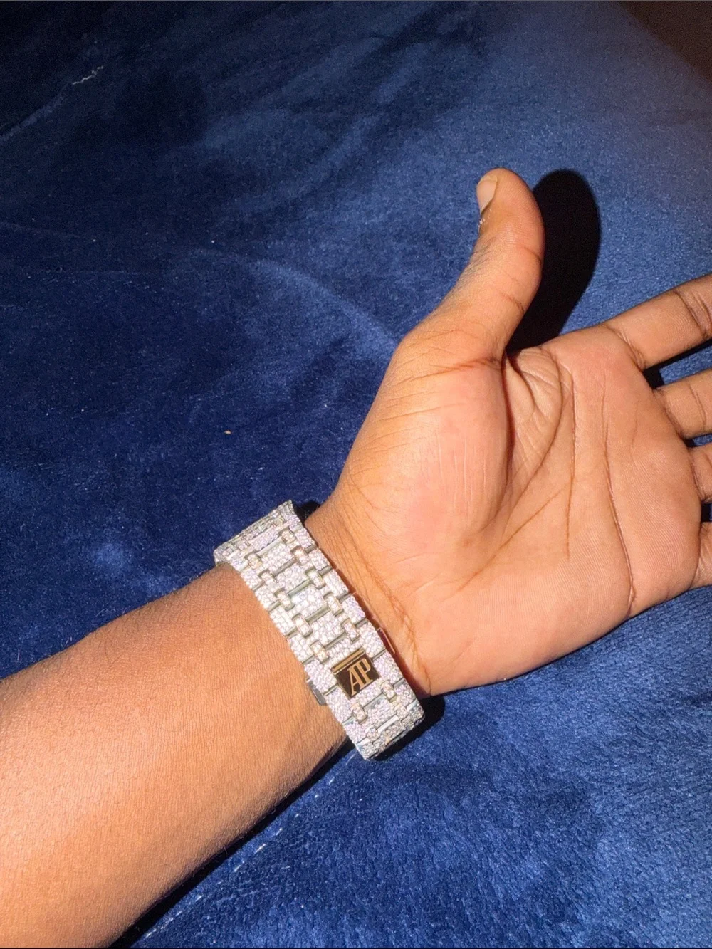 Audemars Piguet Silver Tone Diamond-Set Watch with Gold Accents